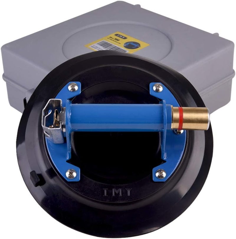 IMT 9" Metal Suction Cup for Glass, Vacuum Pump Suction Cups to Lift Large Glass, with Metal Handle and Brass Pump, 260lbs Load Capacity - Image 1